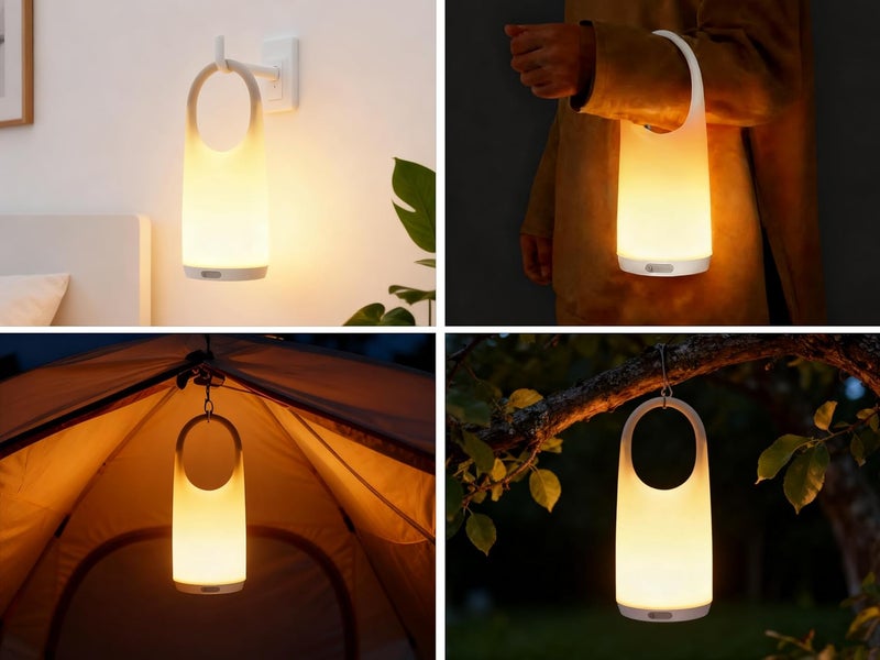 ANNAITE Portable Night Light Table Lamp 2 in 1 Charging LED Camping Lantern Waterproof 3-Levels Dimming&Silicone Shell Shatterproof Survival Kits for Indoor Outdoor Home Emergency Light Power (Warm Colors) - Image 4